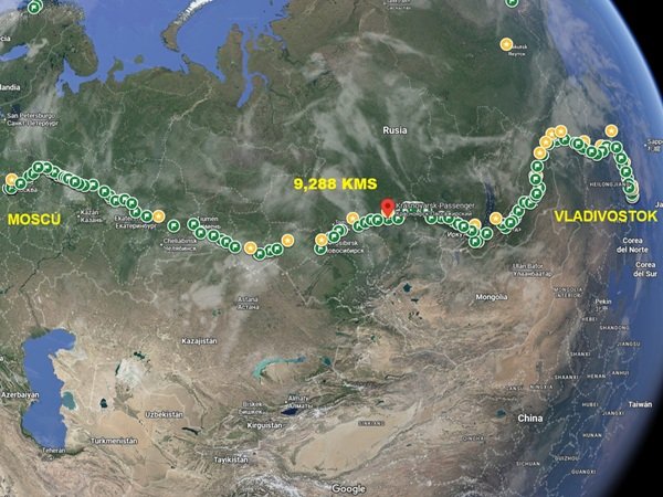 Viaje en el Tren Transiberiano
Mapa de la ruta del ferrocarril